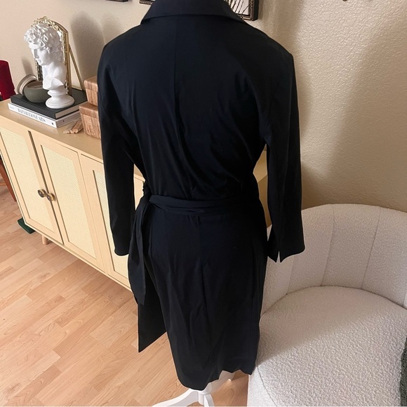 LAFAYETTE 148 Black Pleated Penelope Wrap Dress Size 10 - Picture 6 of 9